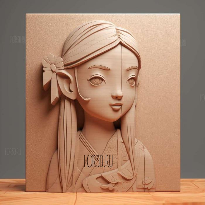 nezuko 3d model 2 stl model for CNC